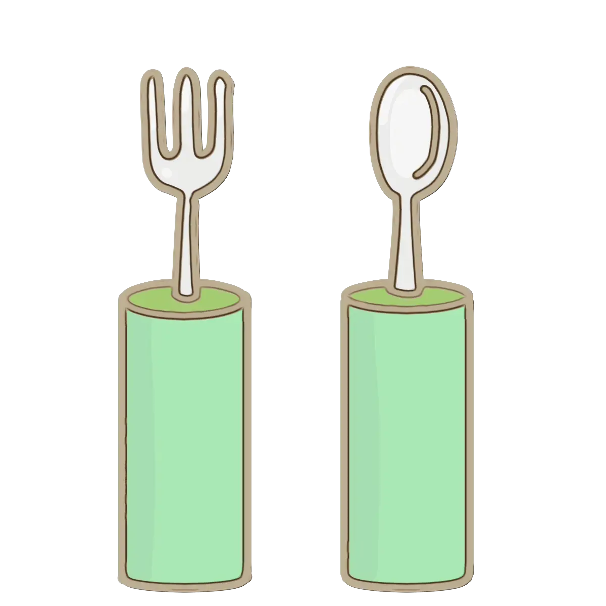 Fork and Spoon in Holders