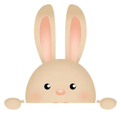 Adorable Cartoon Bunny Head Illustration