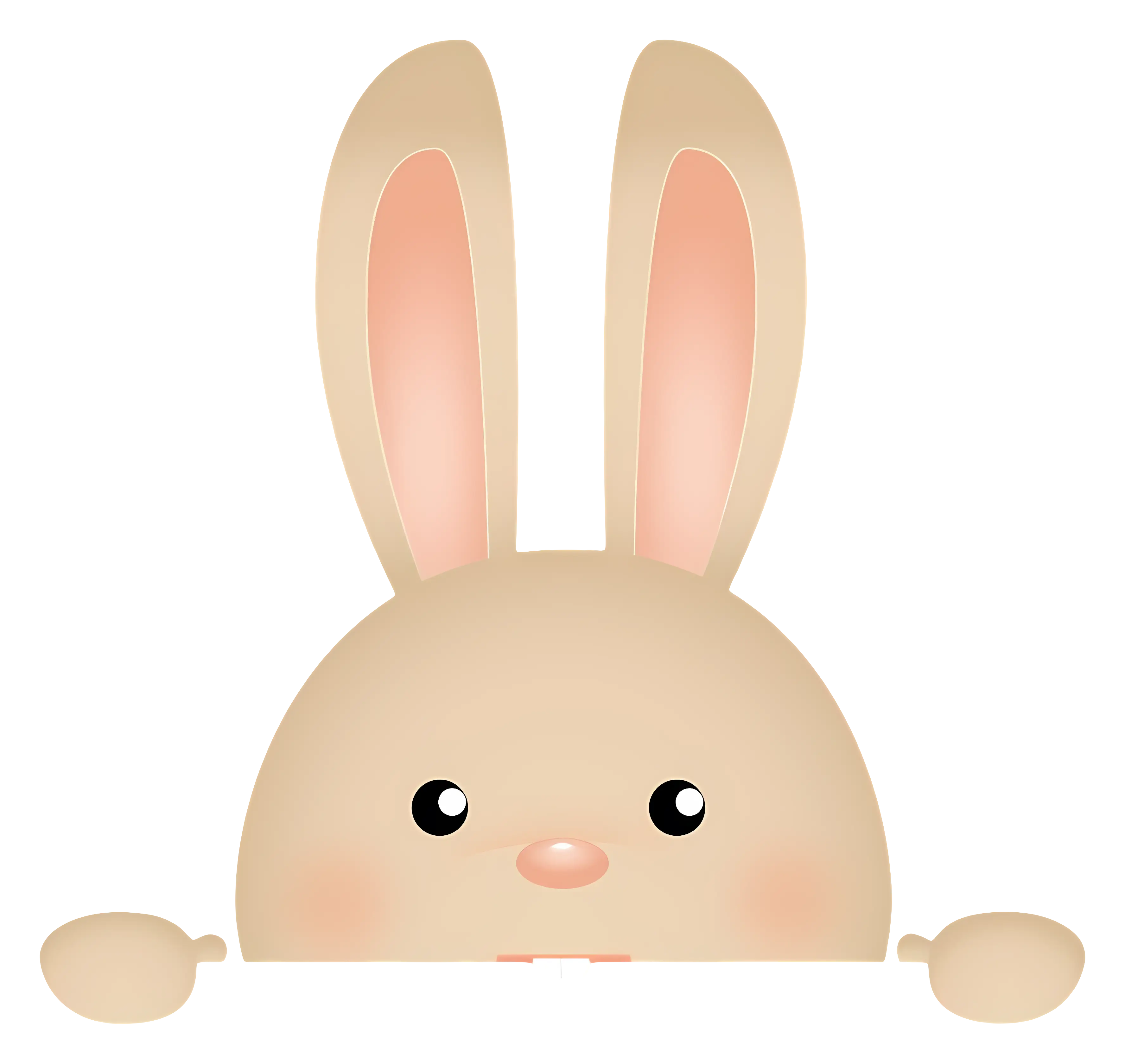 Adorable Cartoon Bunny Head Illustration
