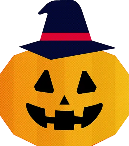 Jack-o-Lantern with Witch Hat for Halloween