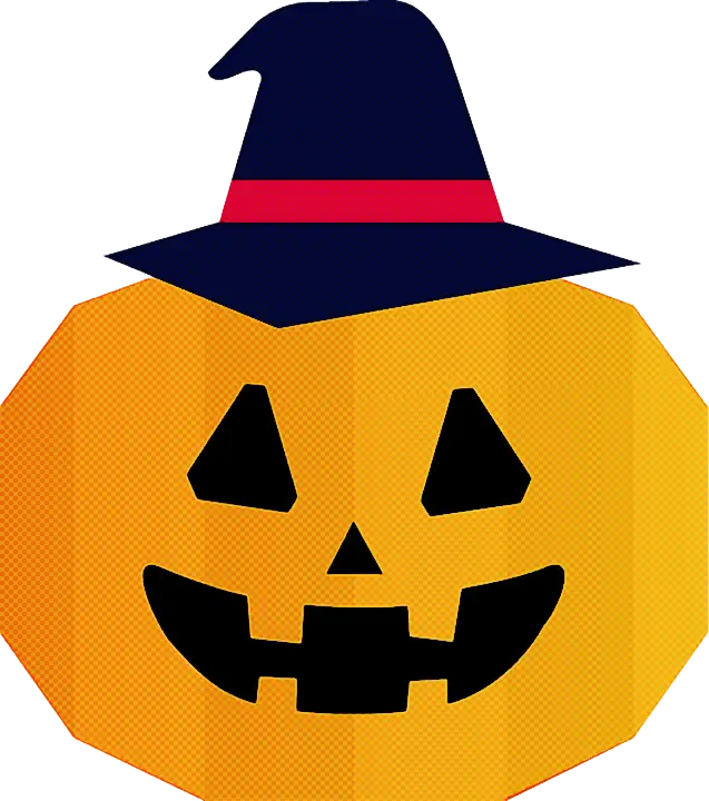 Jack-o-Lantern with Witch Hat for Halloween