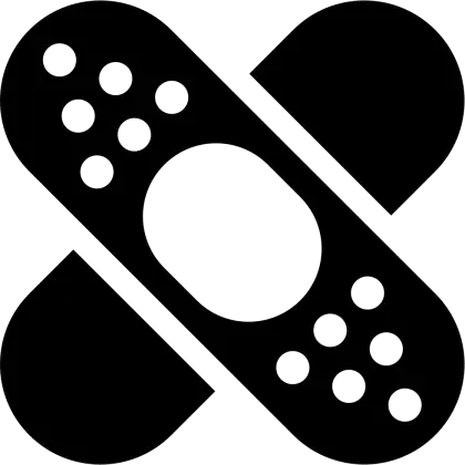 Black Cross-Shaped Bandage
