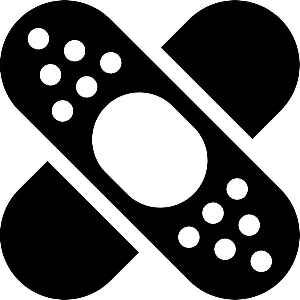 Black Cross-Shaped Bandage
