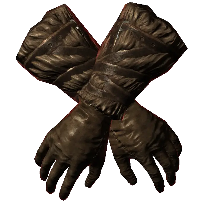 Medieval-style Leather Armored Gloves