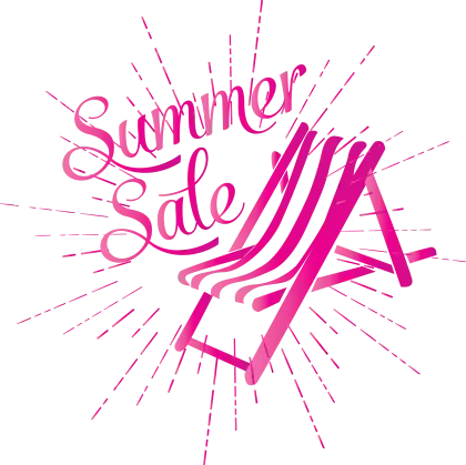 Pink Summer Sale Banner with Beach Chair
