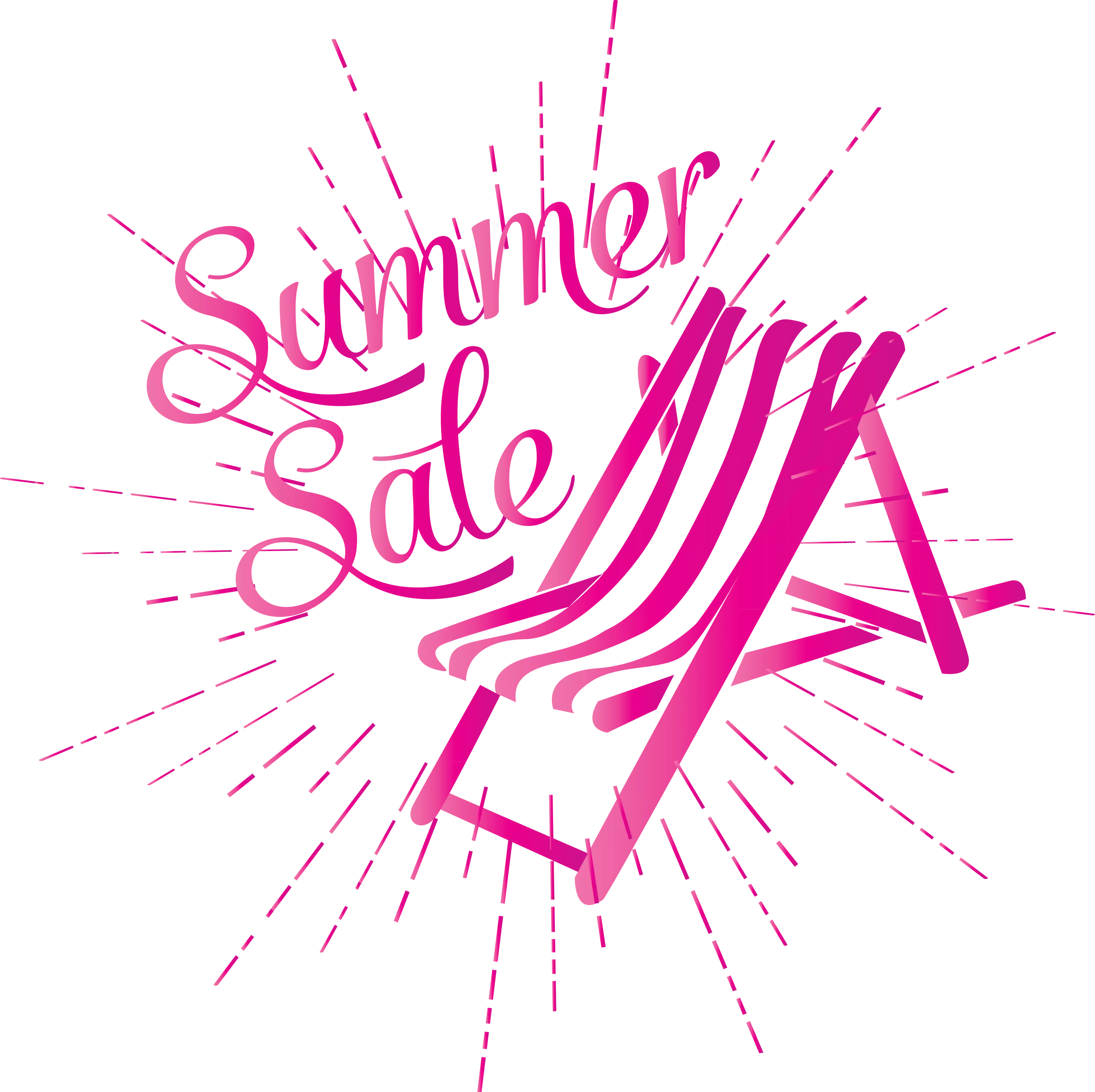 Pink Summer Sale Banner with Beach Chair
