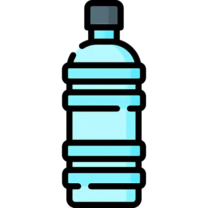 Illustration of a Blue Plastic Water Bottle