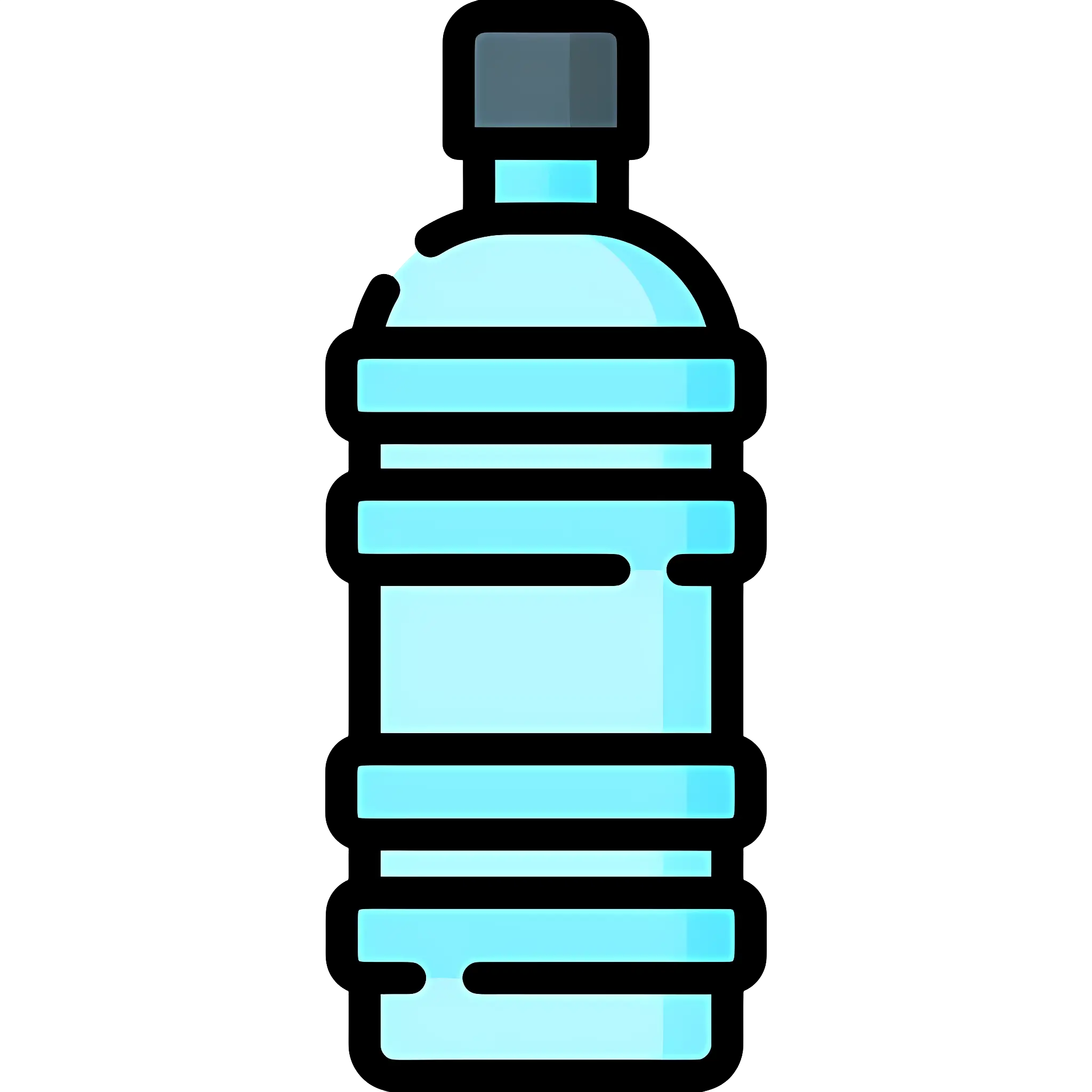 Illustration of a Blue Plastic Water Bottle