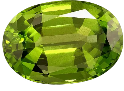 Glimmering Green Gemstone in Oval Cut
