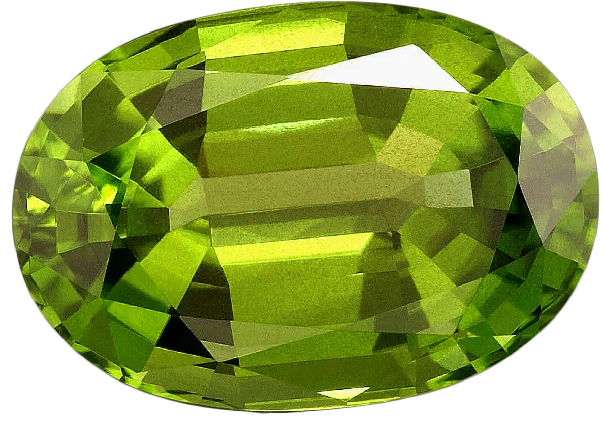 Glimmering Green Gemstone in Oval Cut