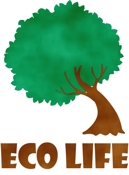 Eco Life Logo with Green Tree Design