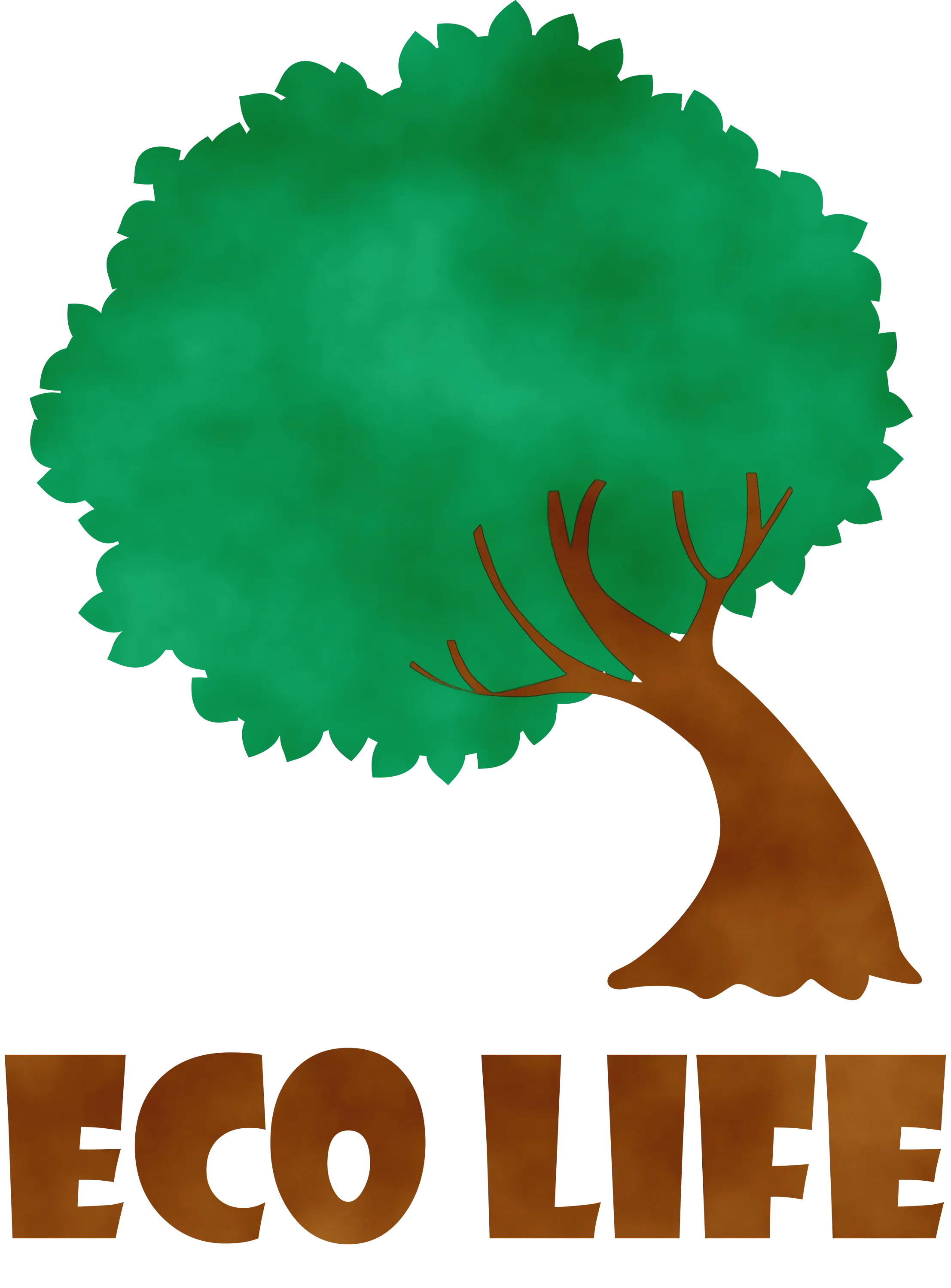 Eco Life Logo with Green Tree Design