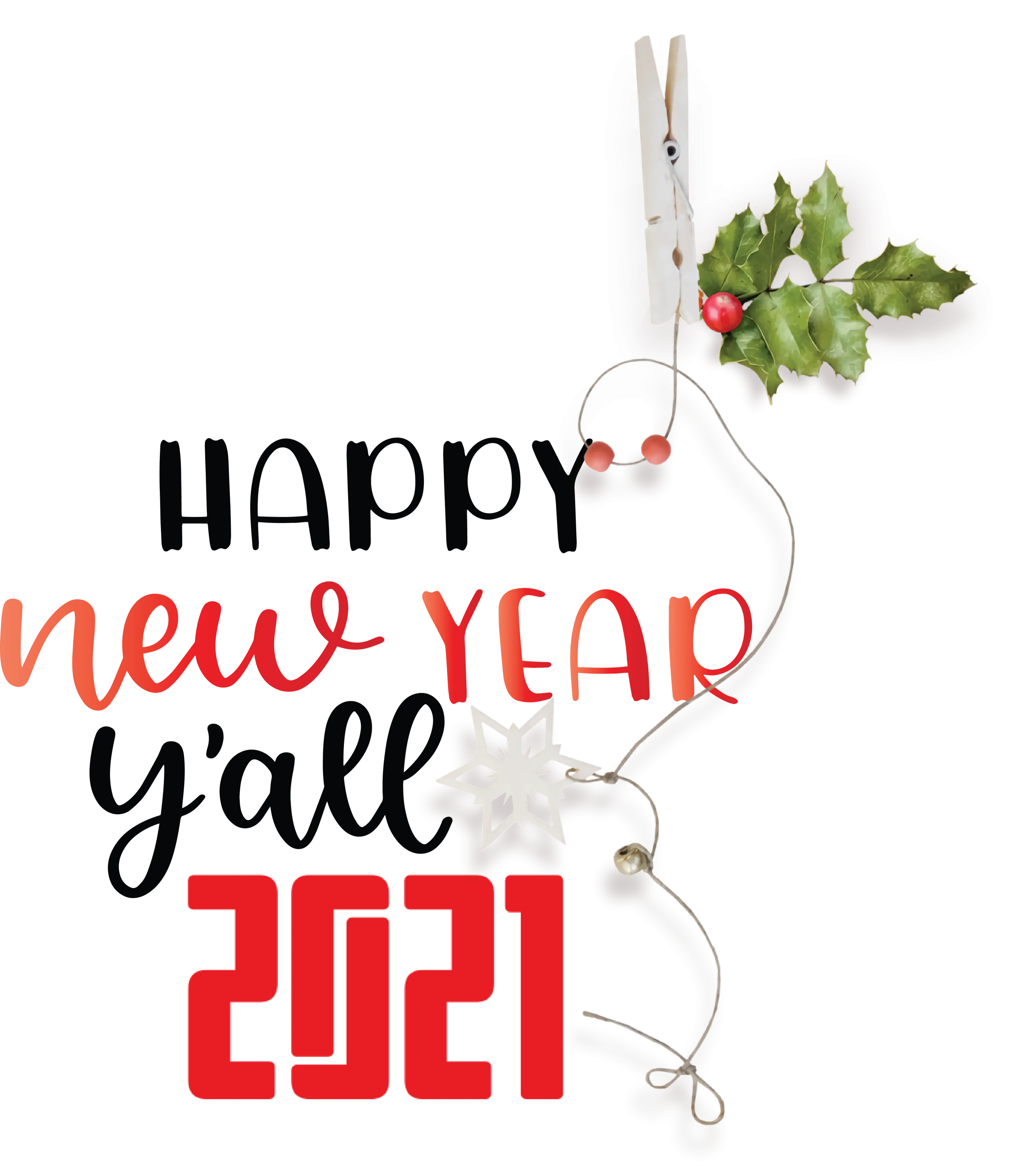 Happy New Year 2021 Festive Greeting Design