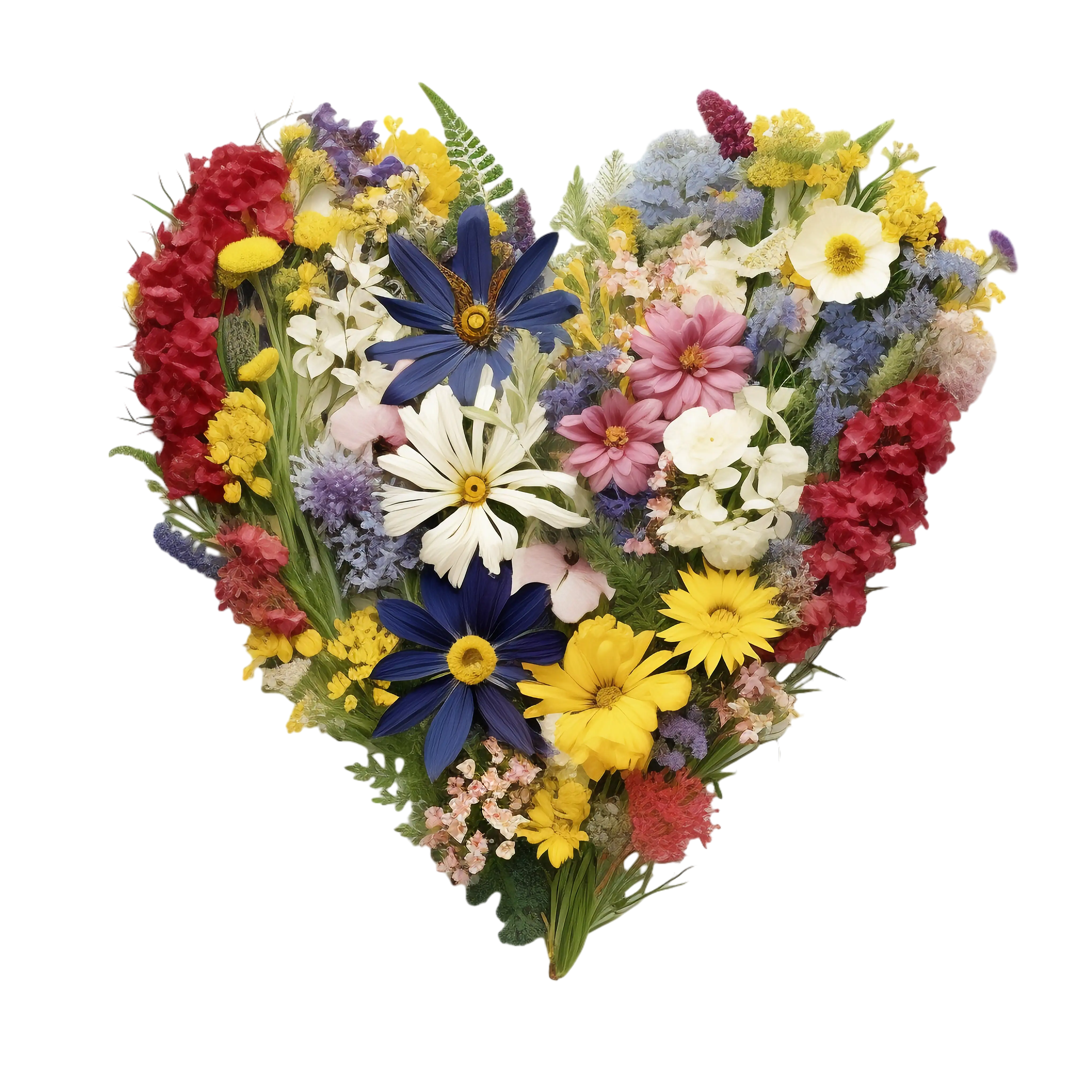 Colorful Heart-Shaped Floral Bouquet