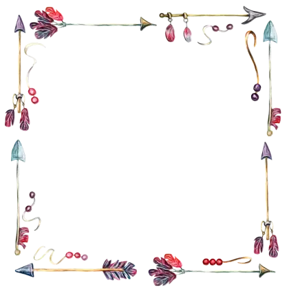 Decorative Arrow Frame with Feathers and Beads