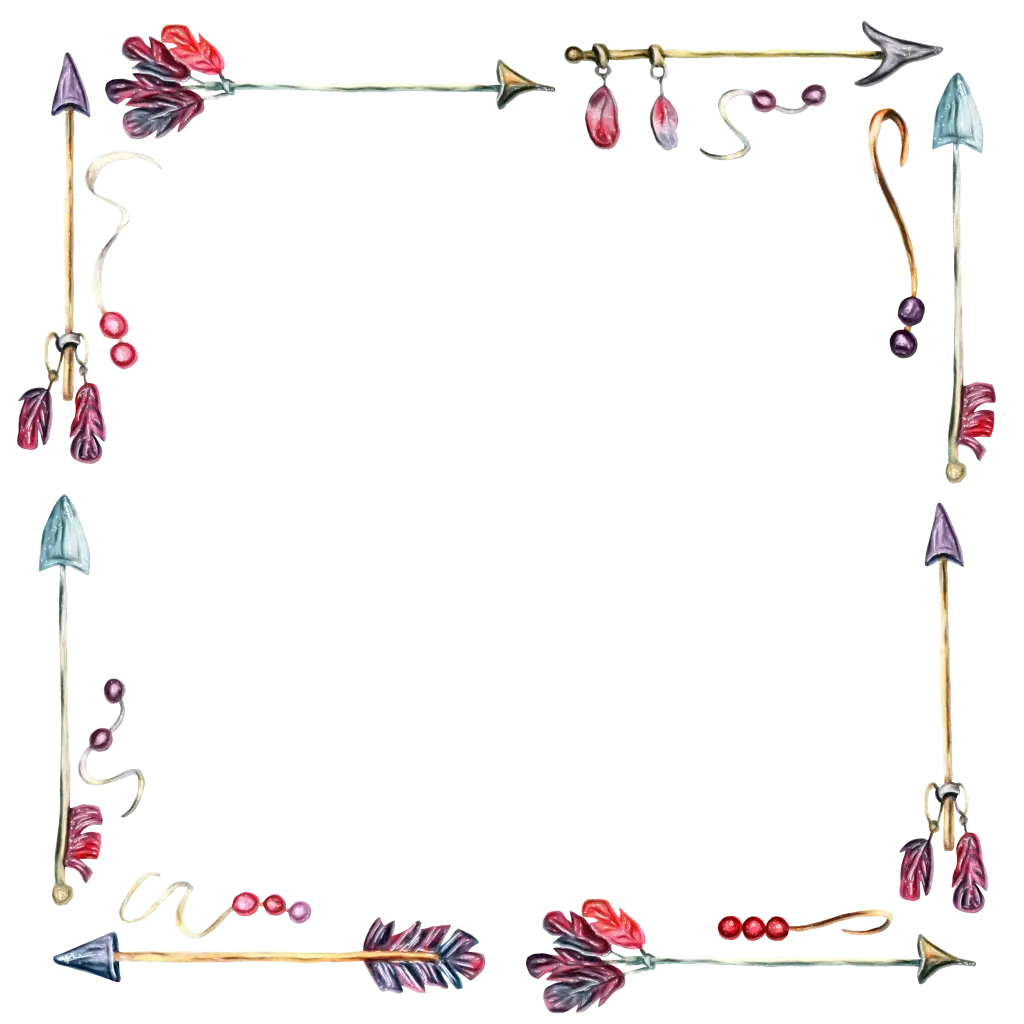 Decorative Arrow Frame with Feathers and Beads