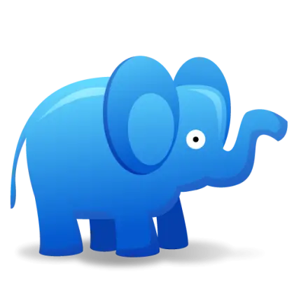 Blue Cartoon Elephant Illustration