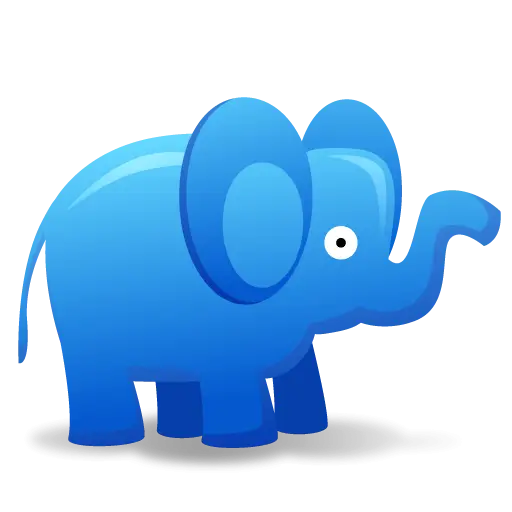 Blue Cartoon Elephant Illustration