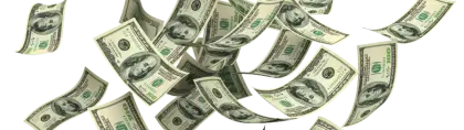 Flying Dollar Bills Illustration