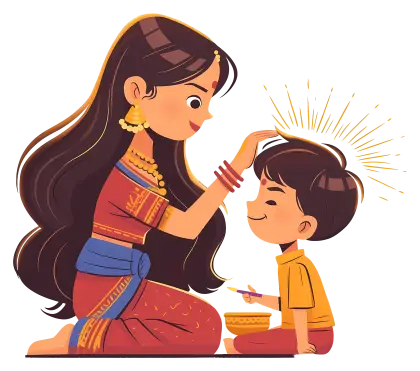 Mother and Child in Traditional Dress