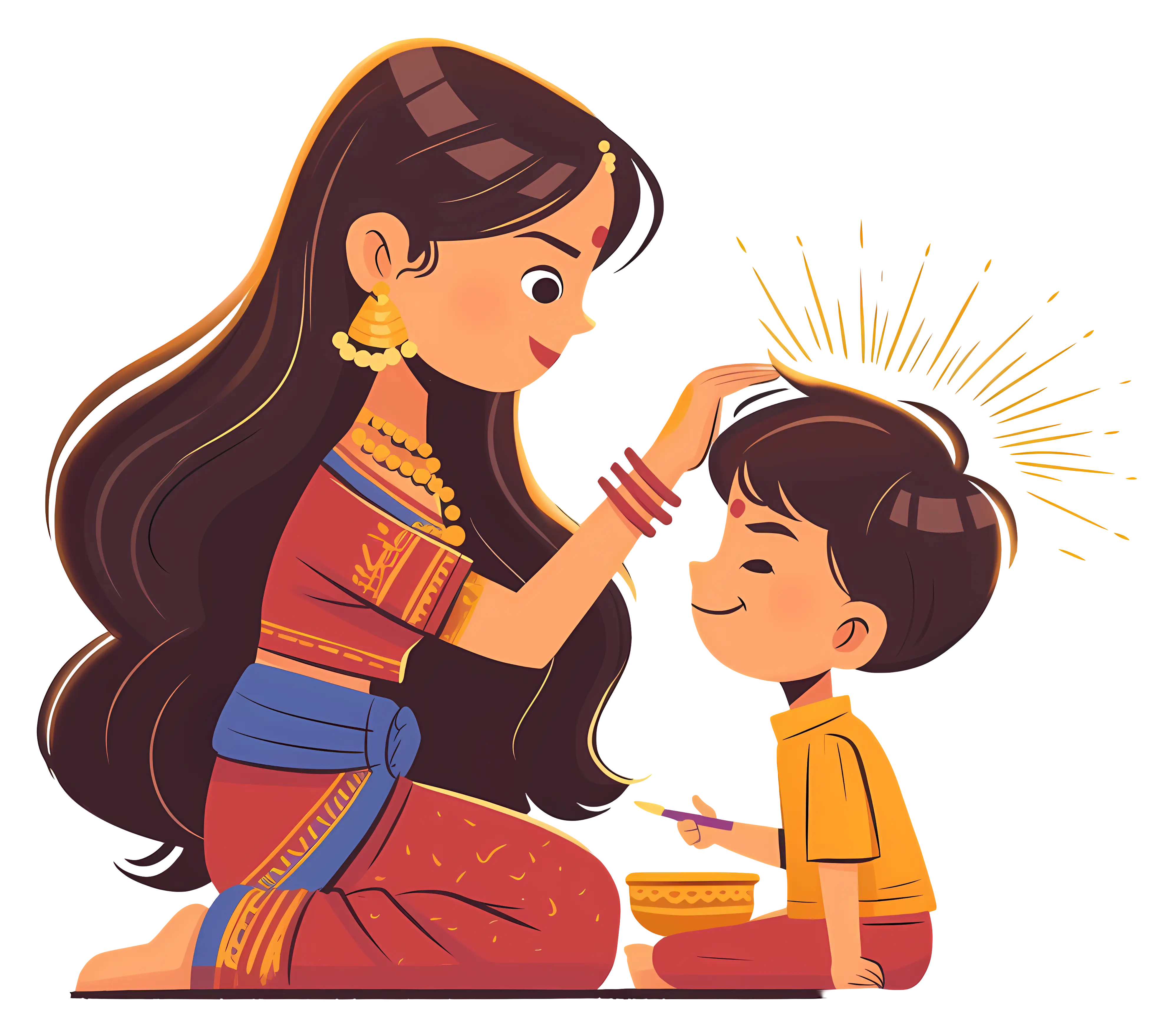 Mother and Child in Traditional Dress