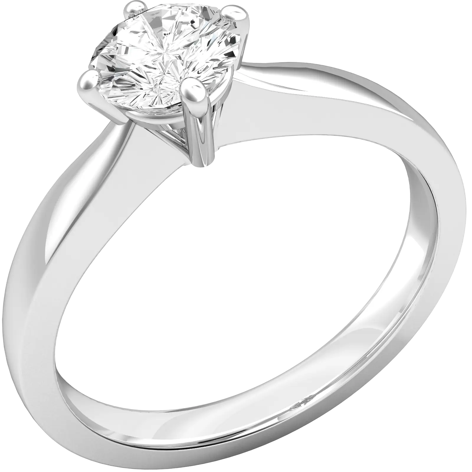 Elegant Silver Diamond Engagement Ring