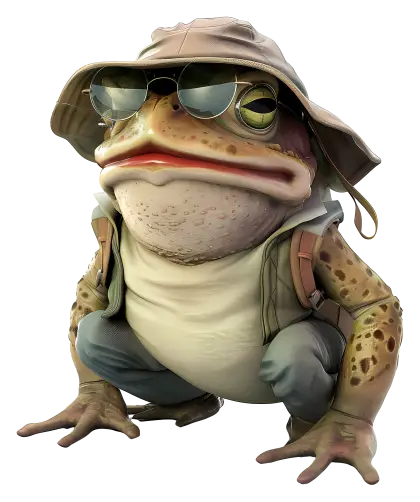 Cool Frog with Sunglasses and Hat