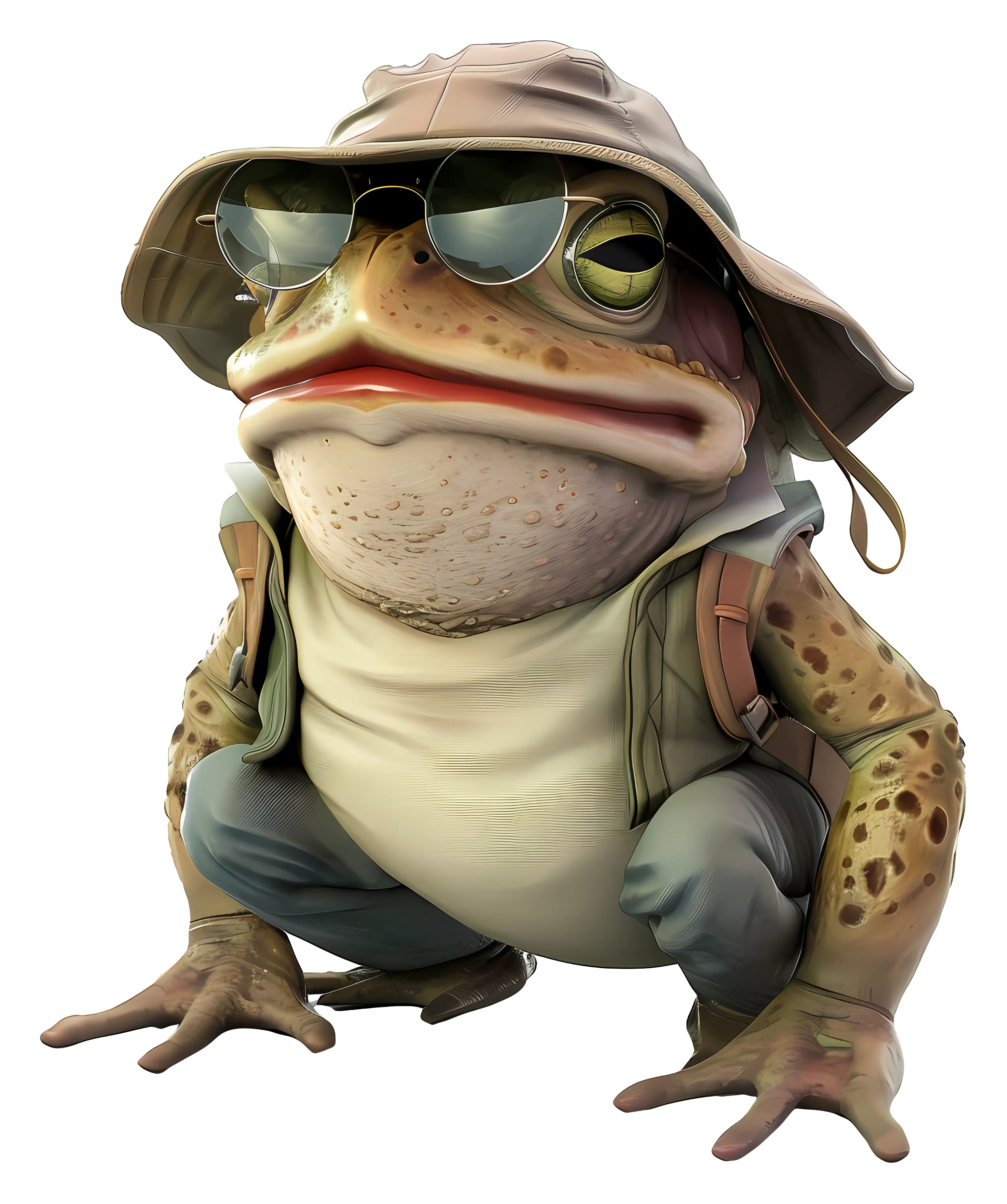 Cool Frog with Sunglasses and Hat