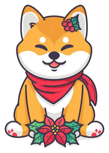 Festive Dog with Scarf