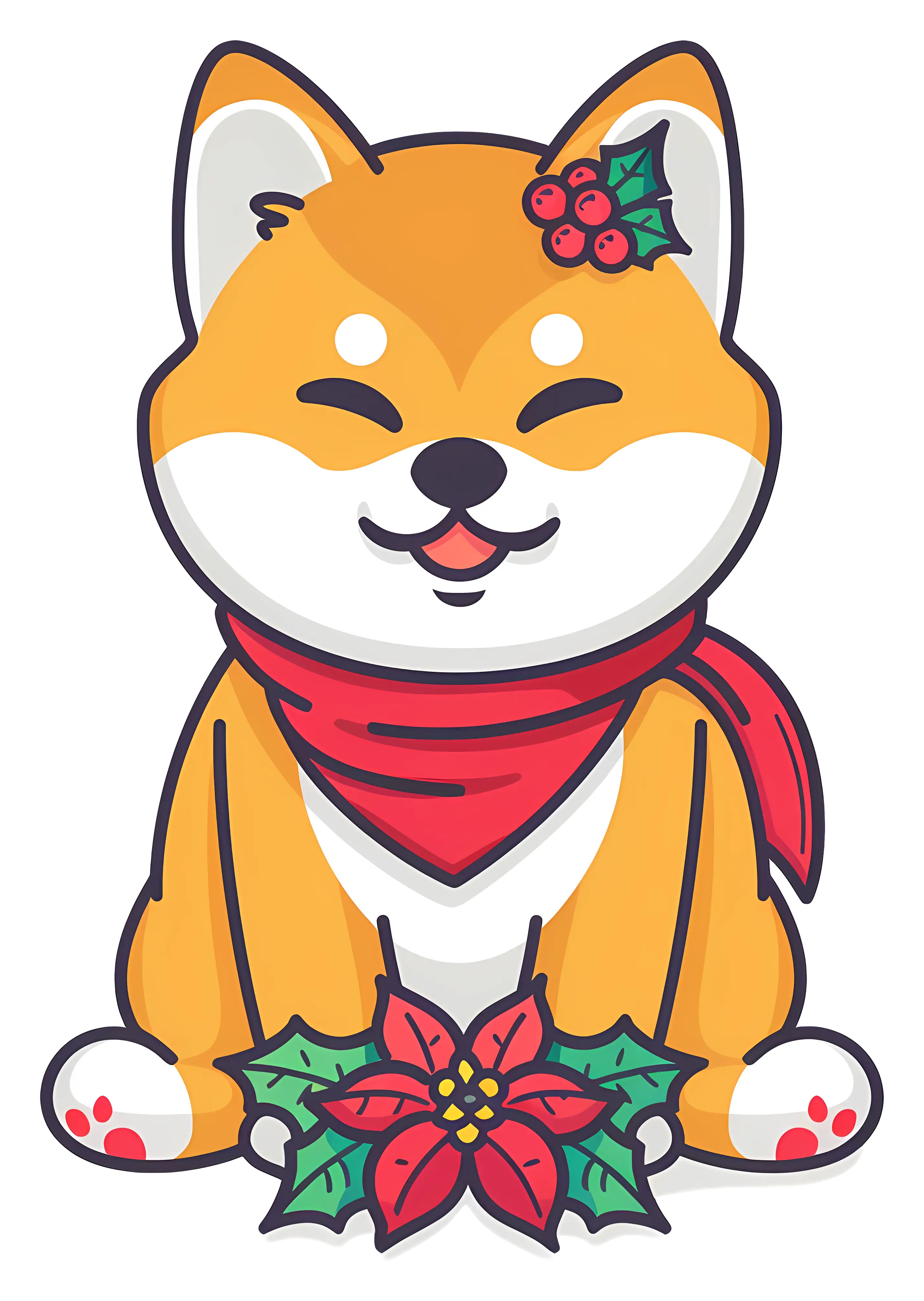 Festive Dog with Scarf