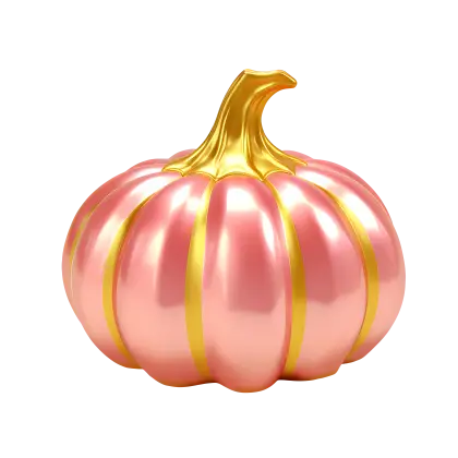 Gold and Pink Decorative Pumpkin