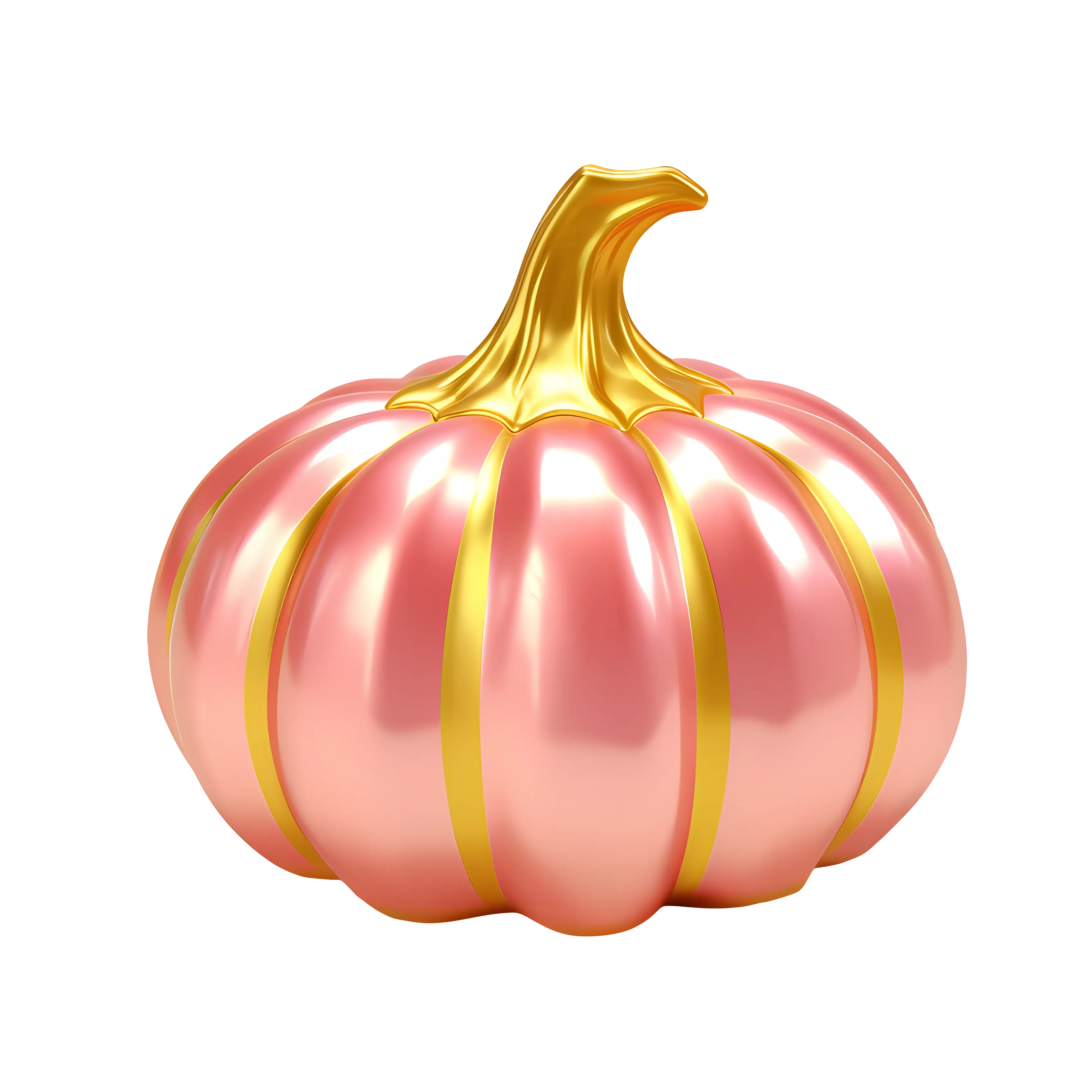 Gold and Pink Decorative Pumpkin