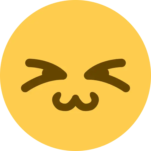 Cute Emoji with Squinting Eyes
