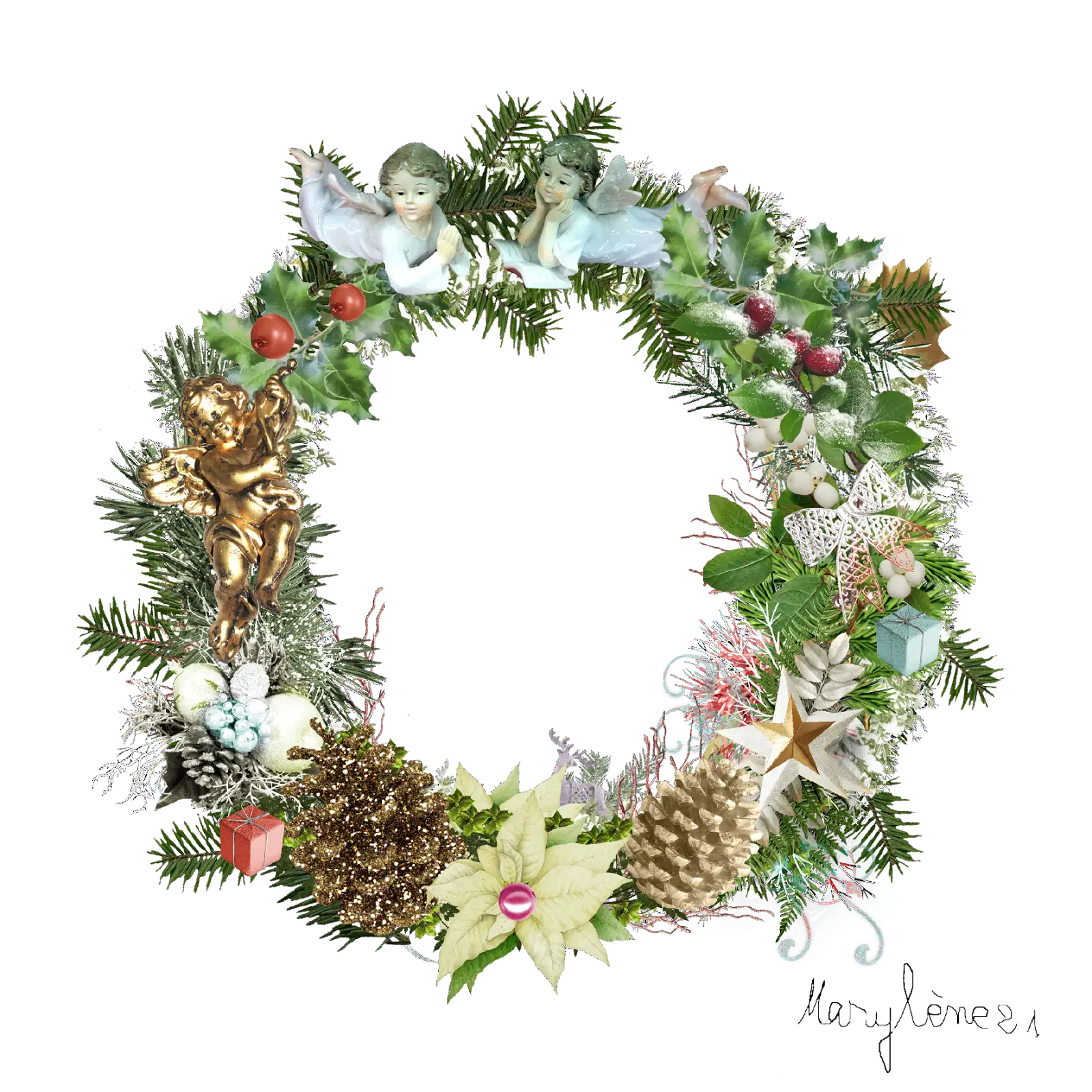 Christmas Wreath with Festive Decorations