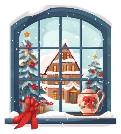 Cozy Winter Scene from Window