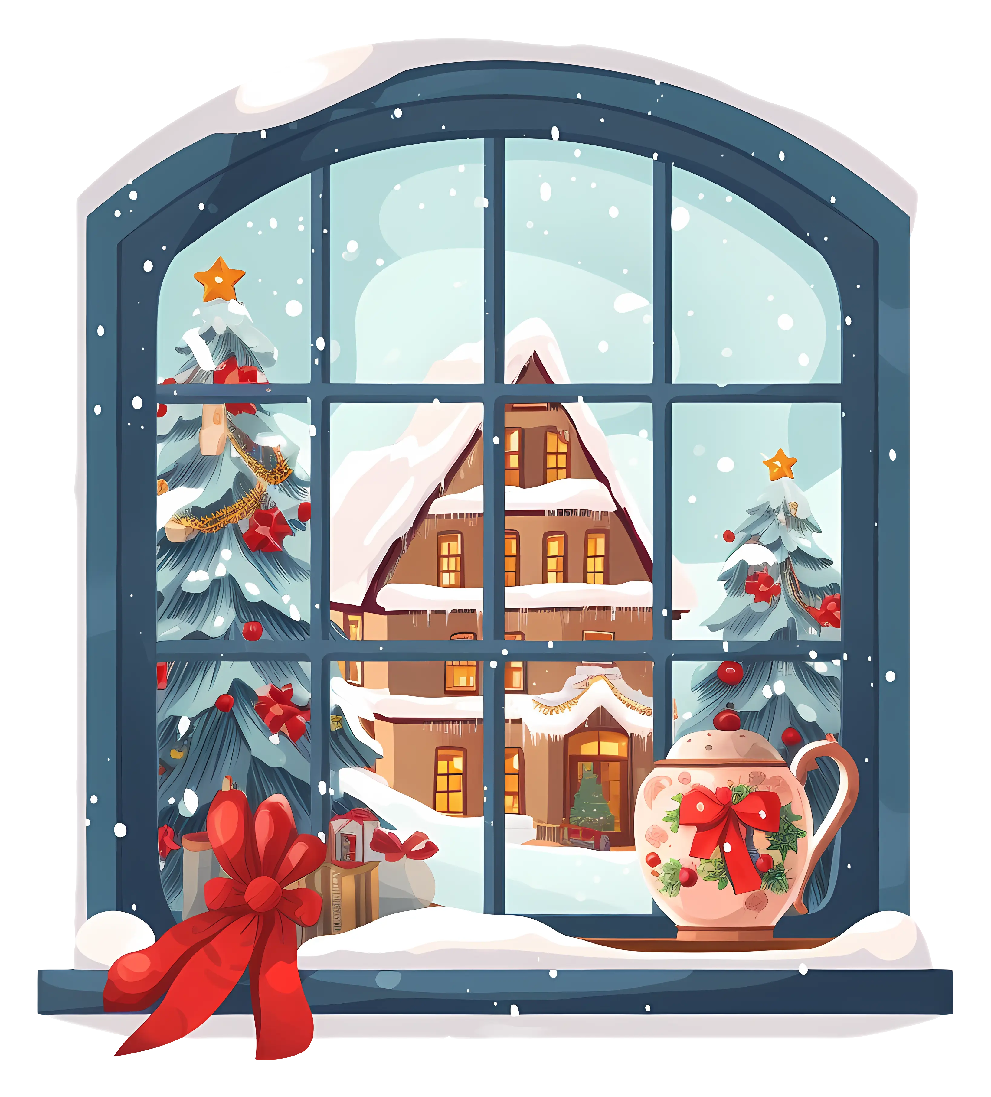 Cozy Winter Scene from Window
