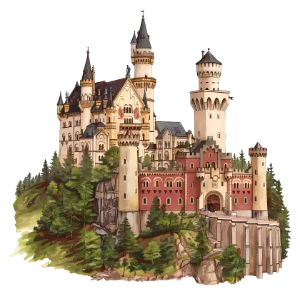 Majestic Medieval Castle Illustration
