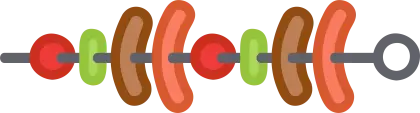 Colorful Skewer for Barbecue