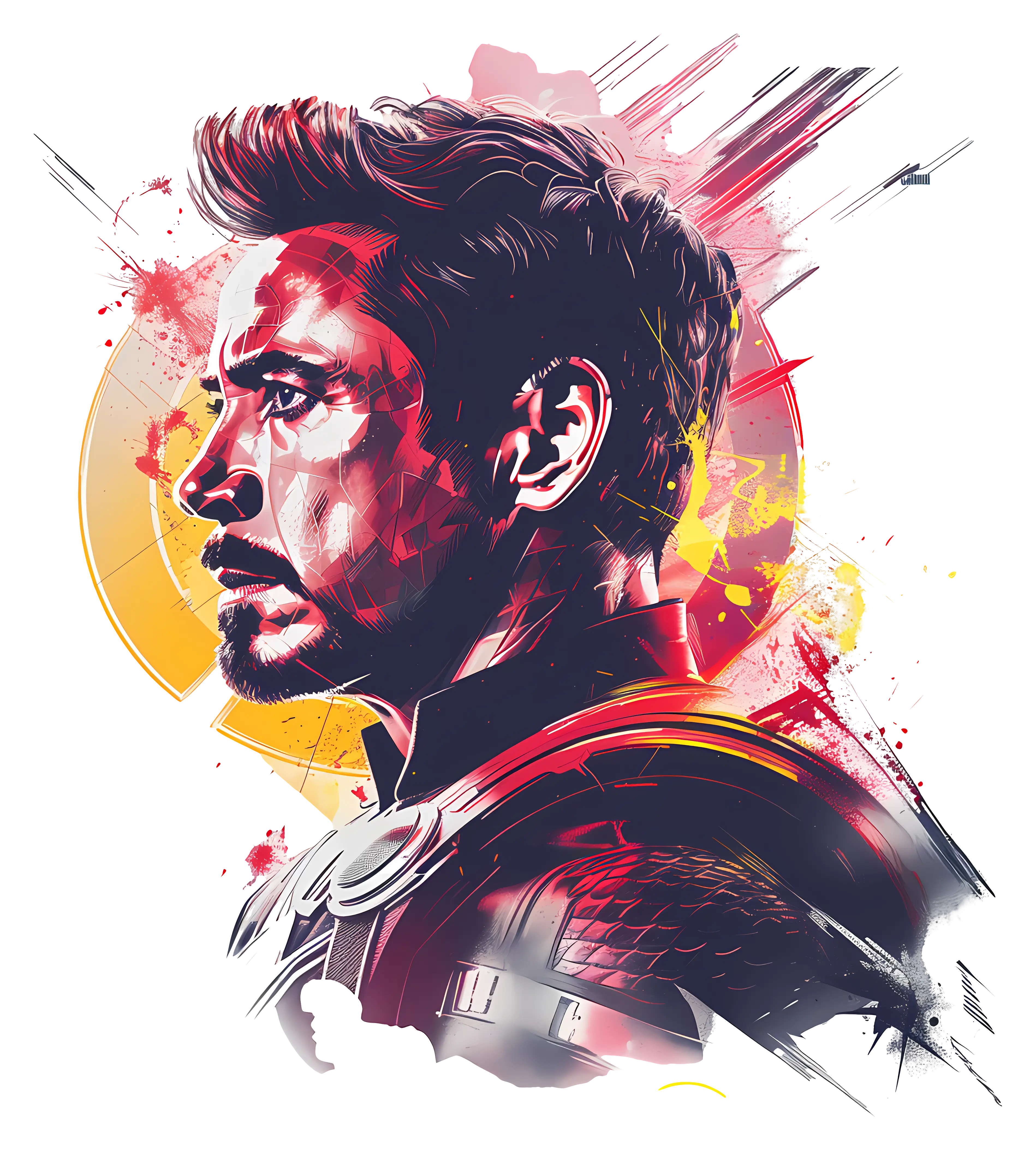 Man in Red and Gold Suit