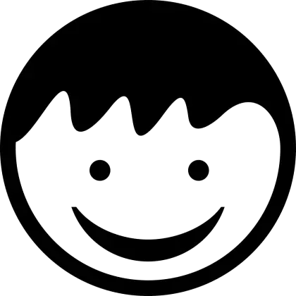 Minimalist Outline of a Happy Face Emoji