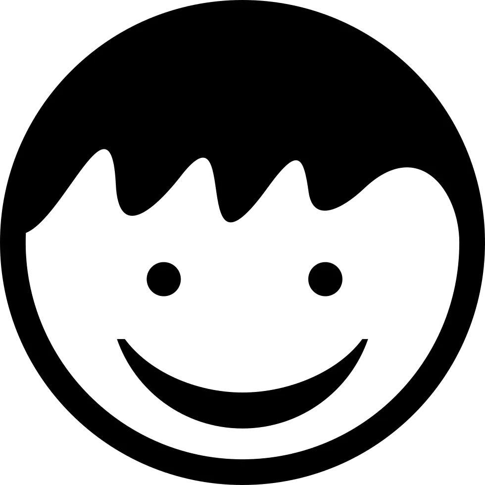 Minimalist Outline of a Happy Face Emoji