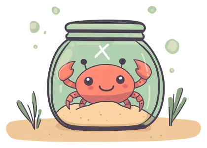Cute Crab in Jar