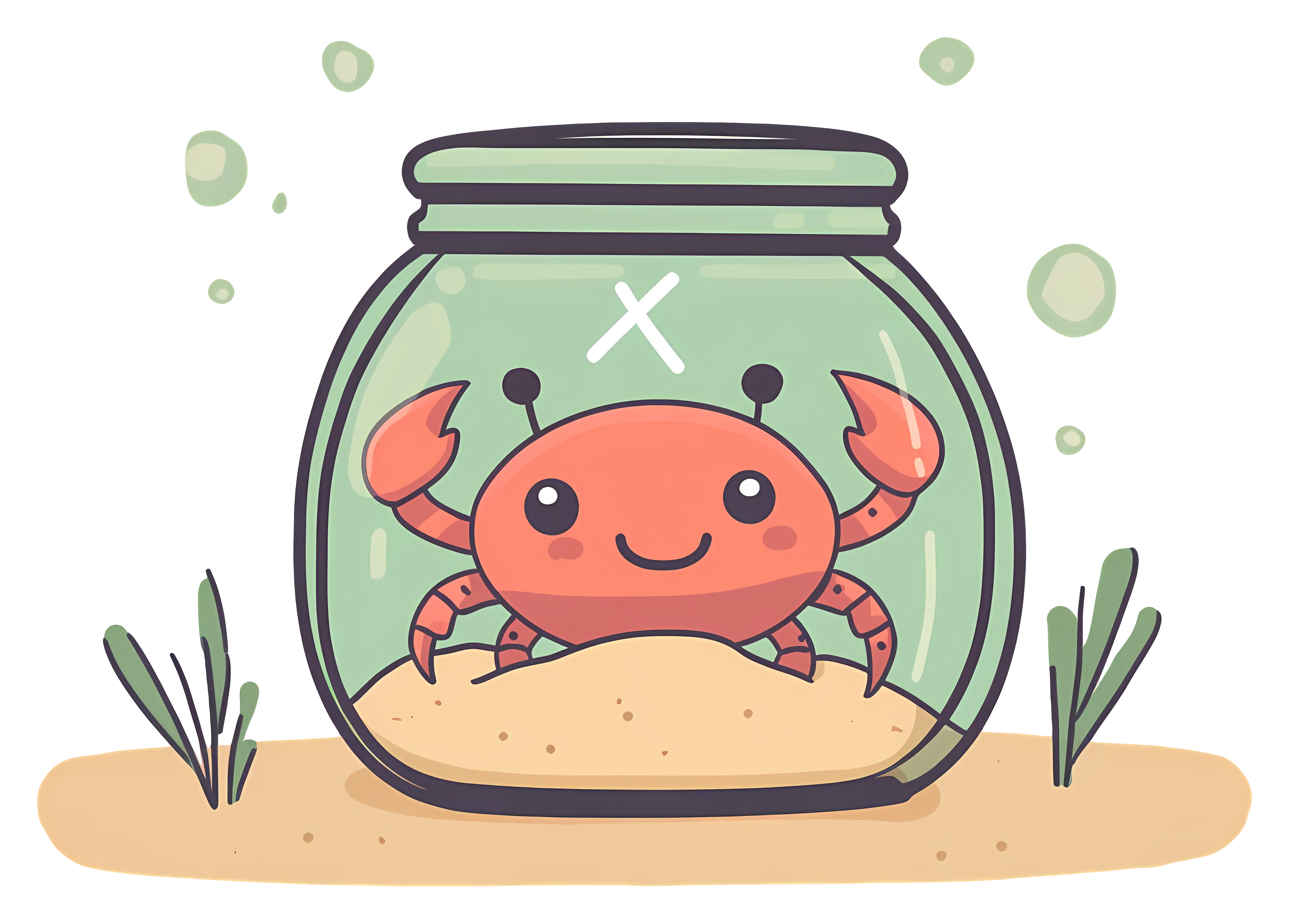 Cute Crab in Jar