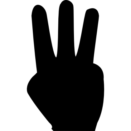 Hand Gesture Showing Three Fingers