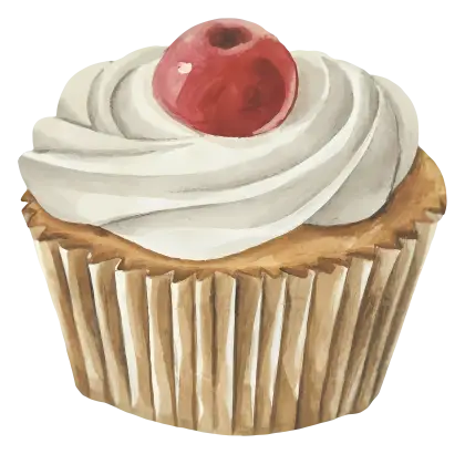 Cupcake with Cherry Topping