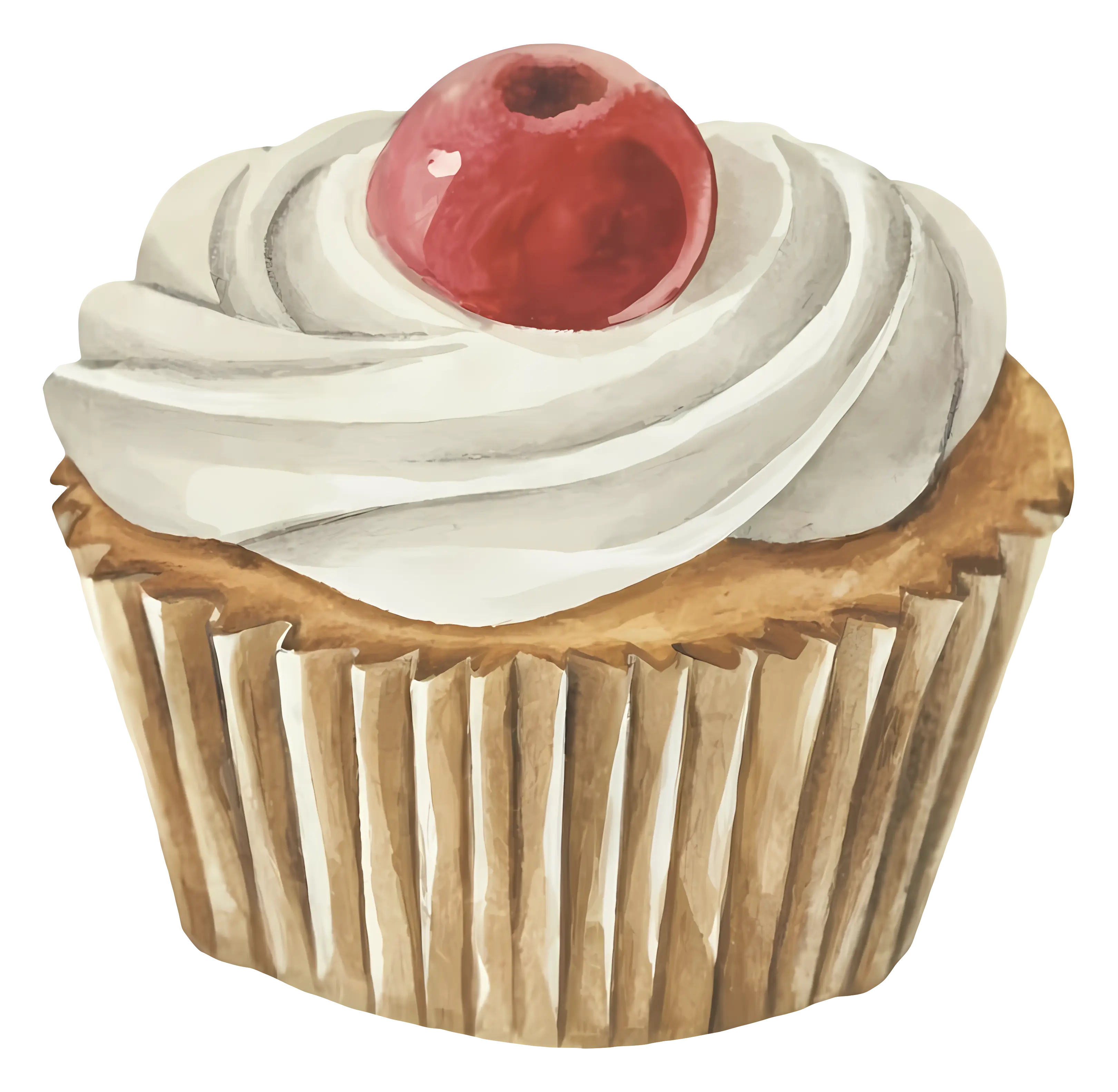Cupcake with Cherry Topping