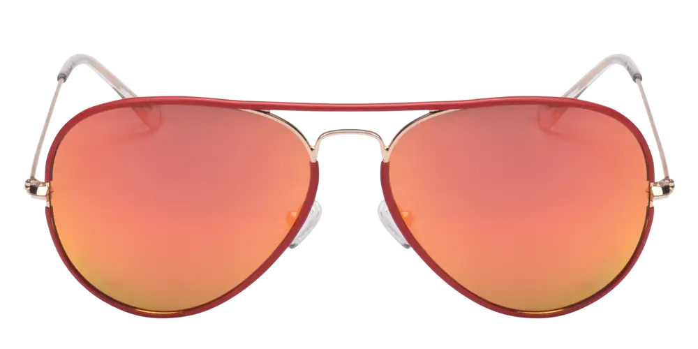 Red-Tinted Aviator Sunglasses for a Stylish Look