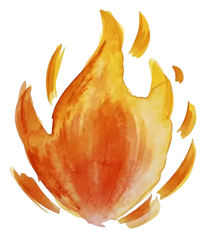 Watercolor Flame Illustration