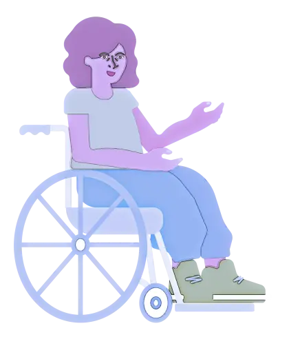 Purple-Tone Person in Wheelchair Illustration