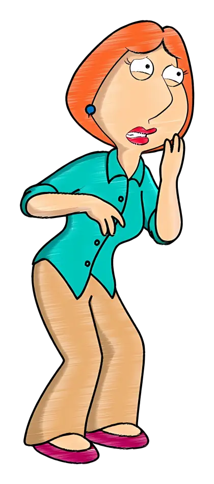 Cartoon Woman with Worried Expression